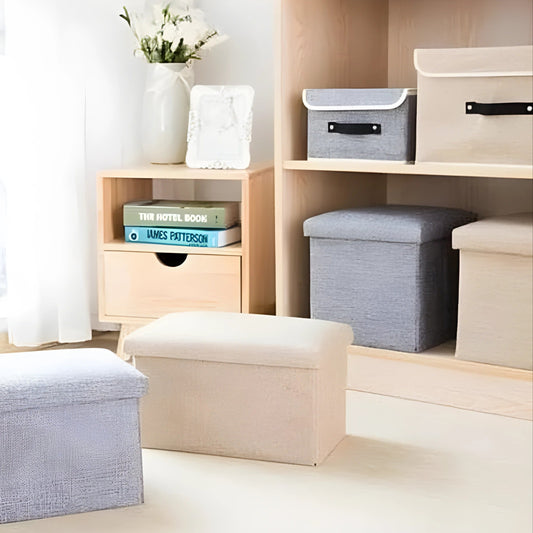 Kursi Box Storage Box Besar - Beige