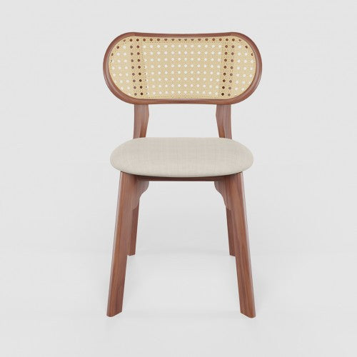 Mandalay Dining Chair - Walnut Brown - Cream