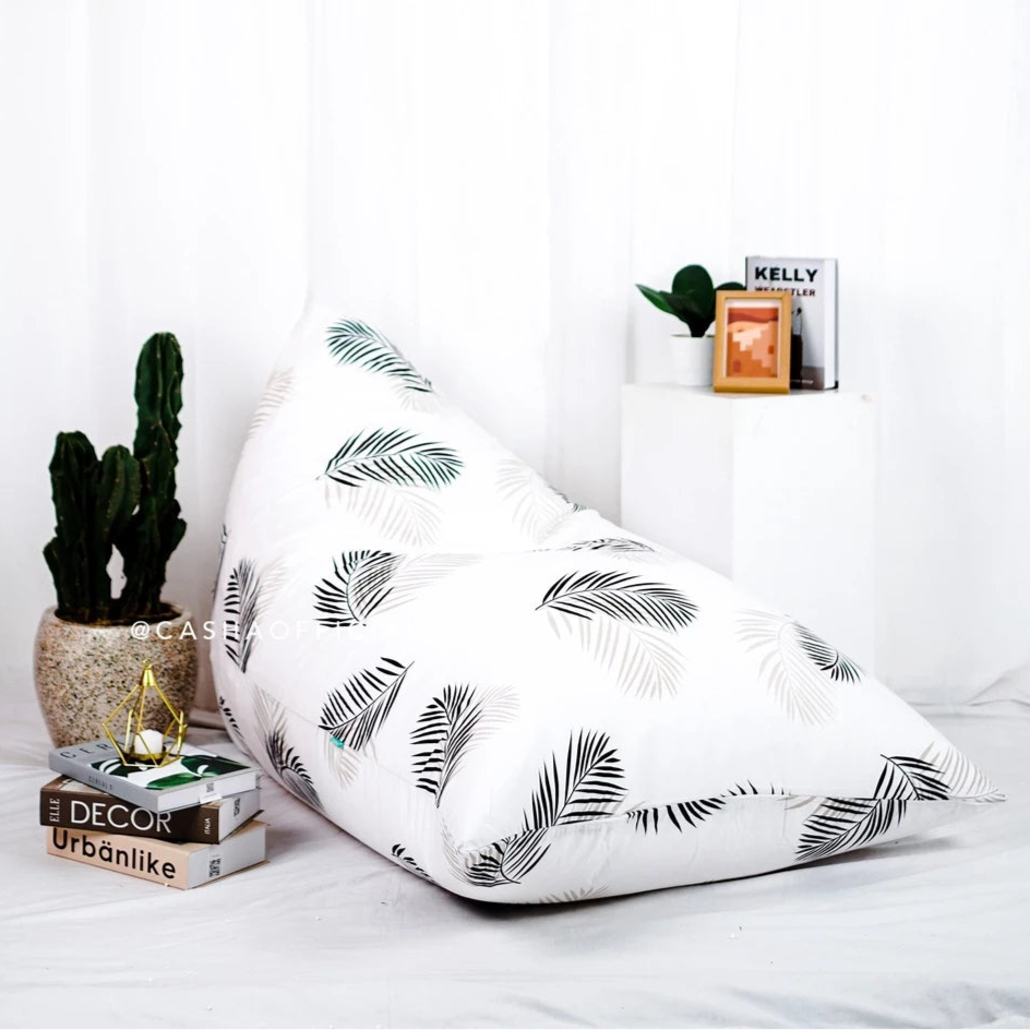 Triangle Beanbag White Leaf