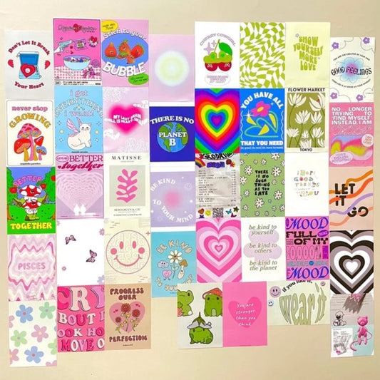 40pcs Poster Dinding Natural A5