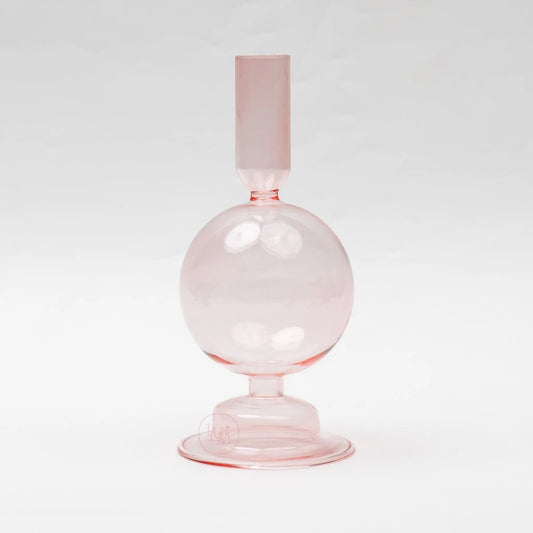 EDEN Glass Candle Holder - Pink Quartz