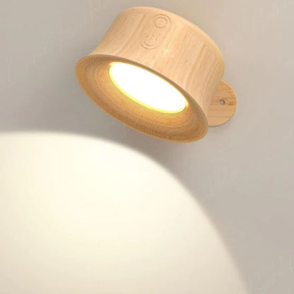 Lampu Dinding 360 Putar LED - Kayu