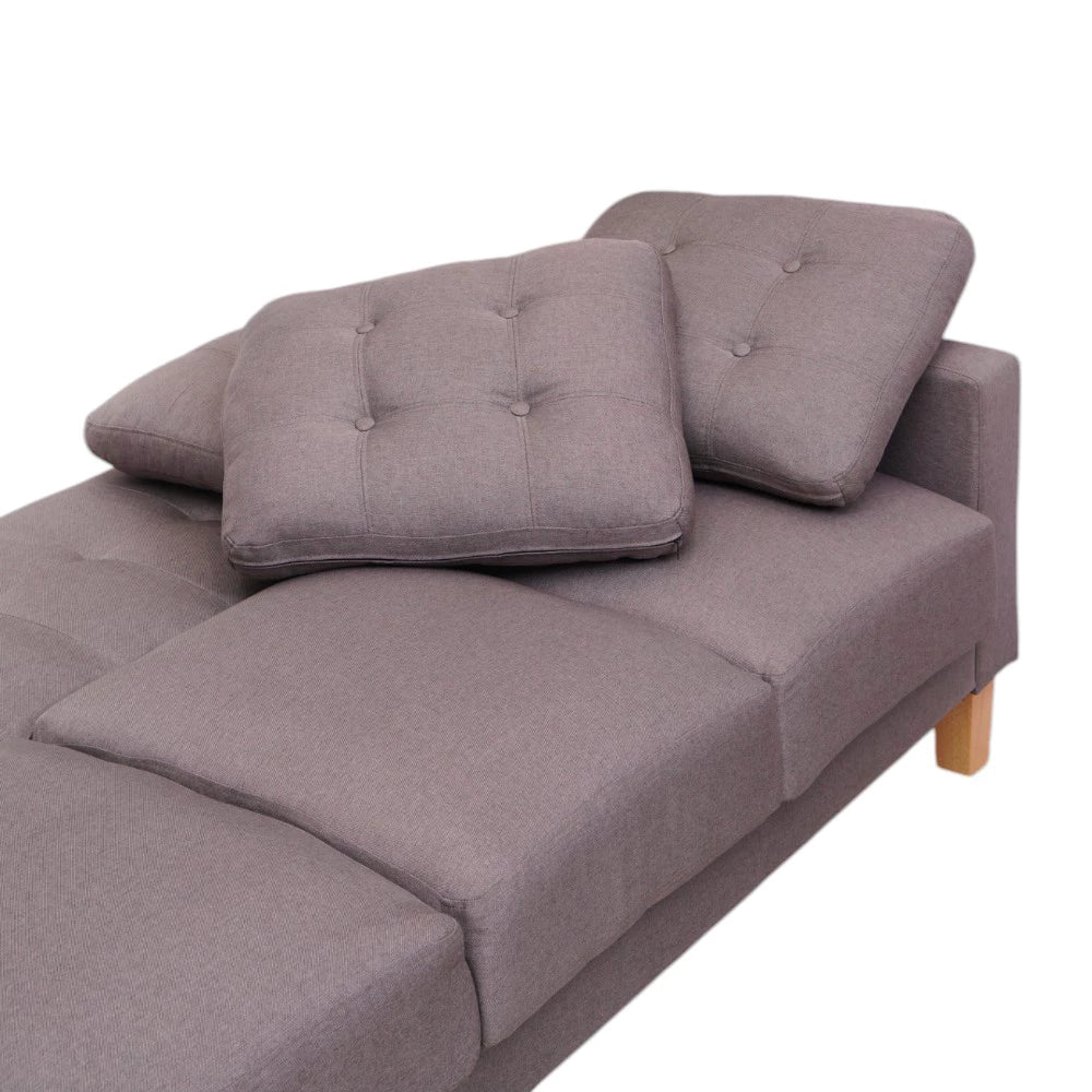 Selma Lewis Sofa Tidur Fabric - Cokelat Muda